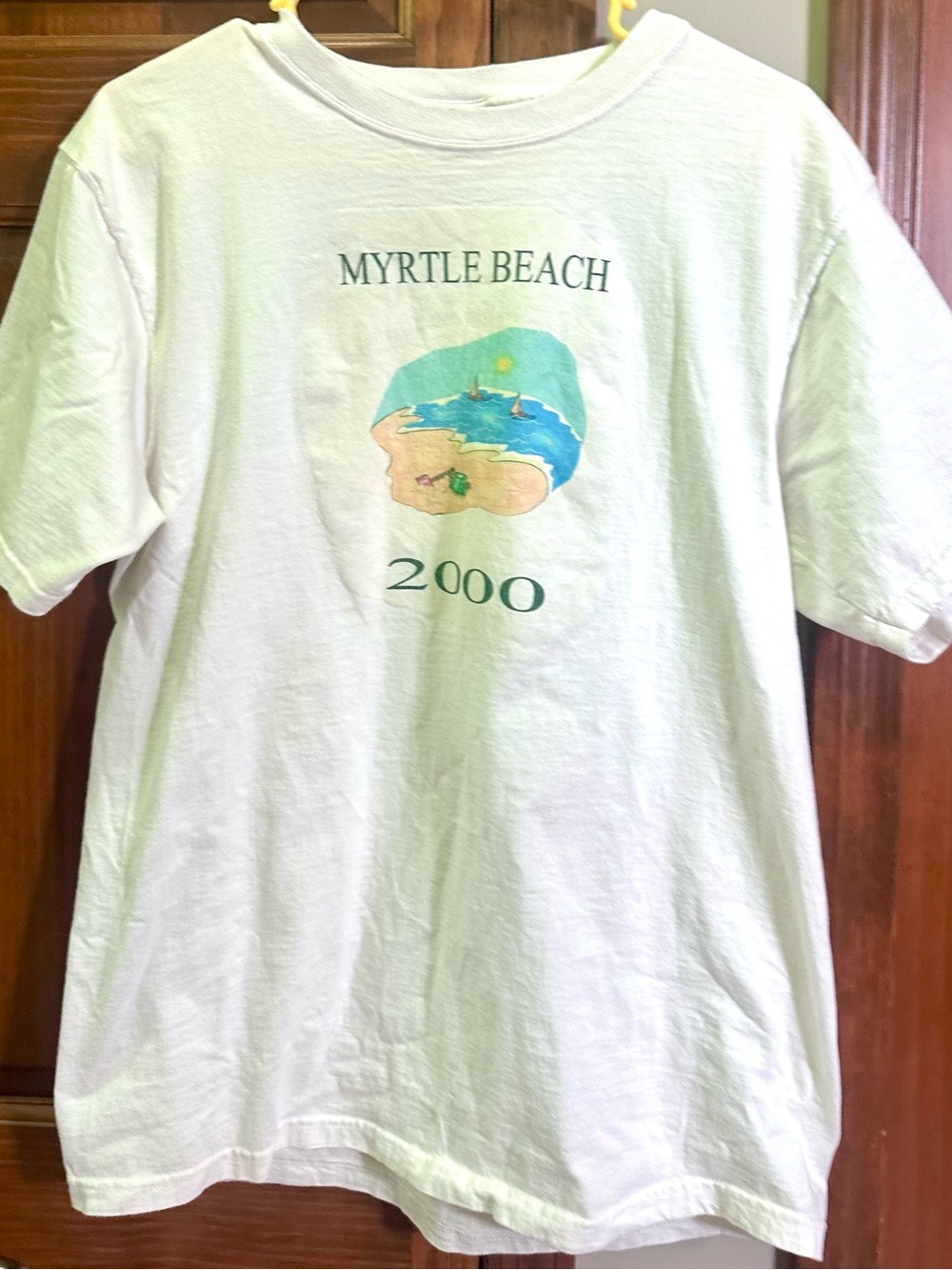 White Myrtle Beach 2000 Short Sleeve Graphic Tee